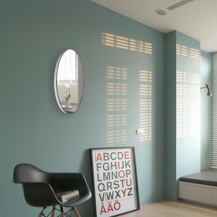 Oval Wall Mounted Mirror Dressing Mirror Frameless,Bedroom or Bathroom Mirror,Horizontal or Vertical
