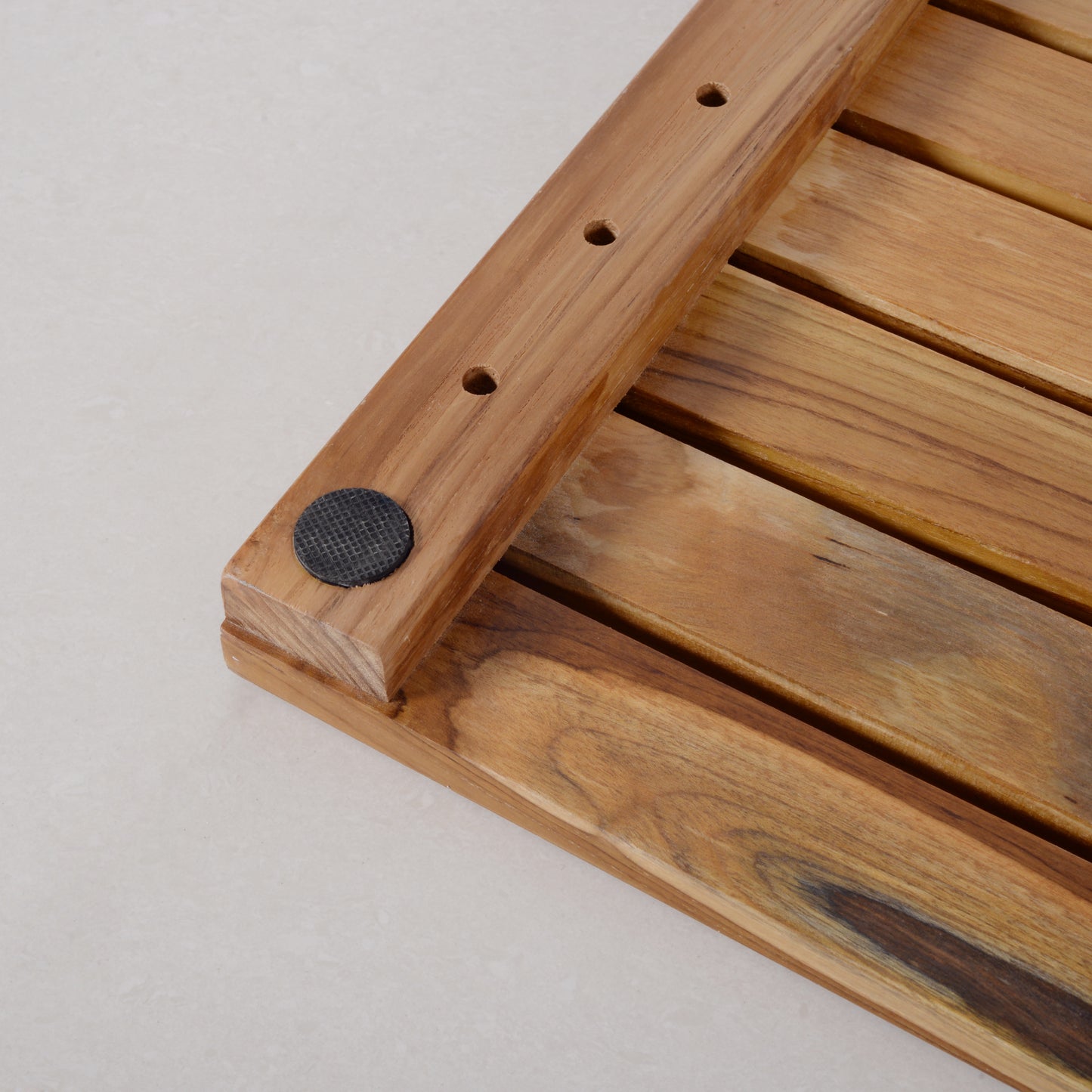 Non Slip Luxury Spa Solid Teak Bath Mat Indoor/Outdoor Shower Mat Large Floor Mat