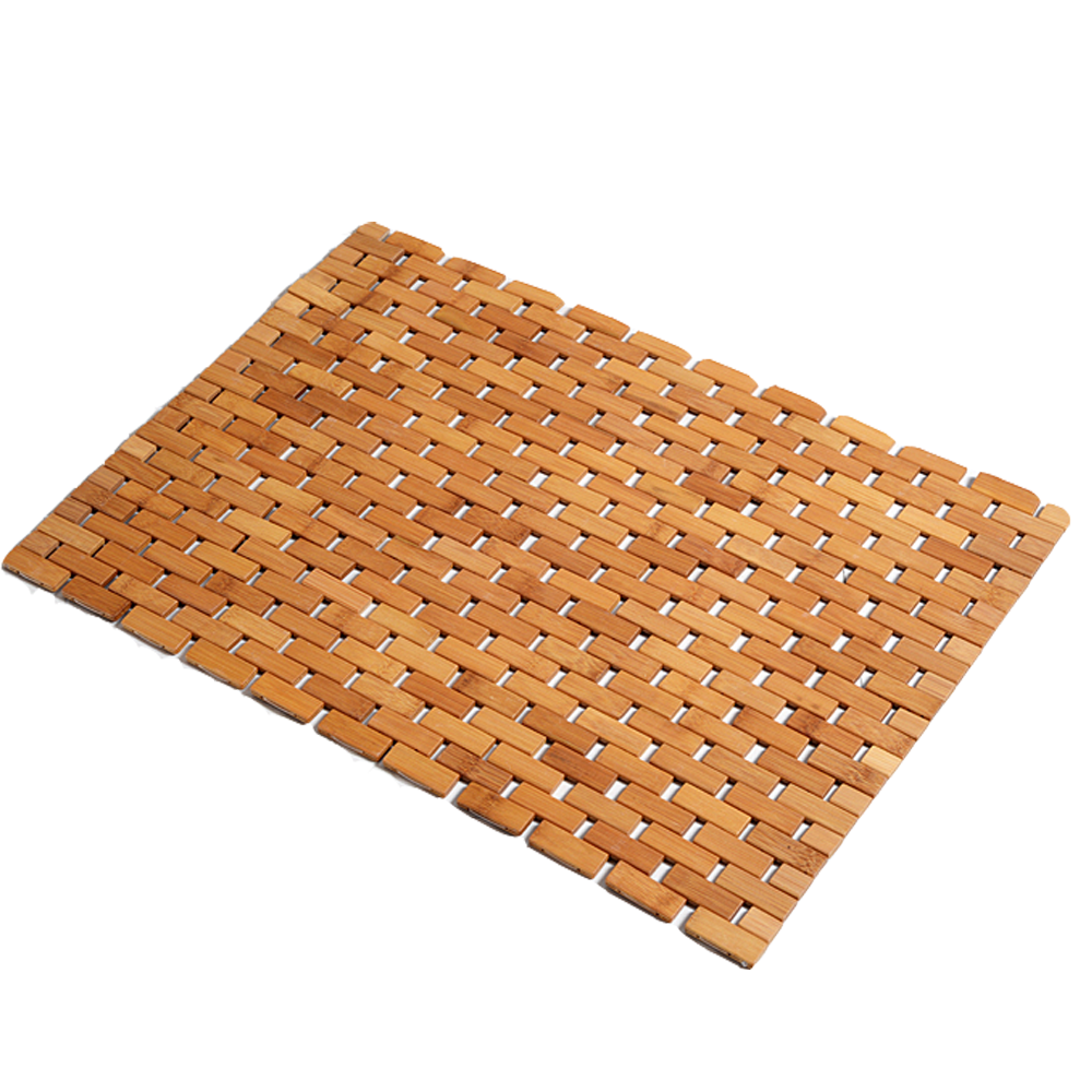 Non Slip Bamboo Bath Mat Anti Shower Safety Protection with Non Slip Gel