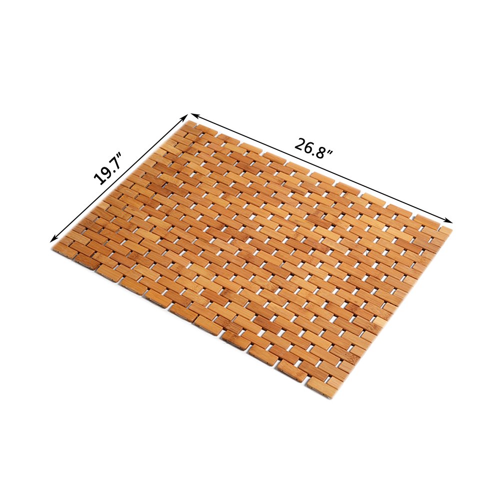 Non Slip Bamboo Bath Mat Anti Shower Safety Protection with Non Slip Gel