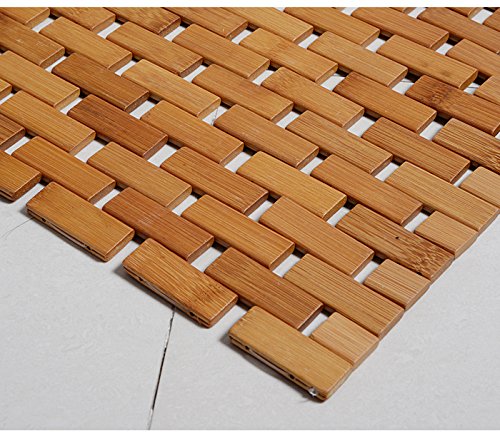 Non Slip Bamboo Bath Mat Anti Shower Safety Protection with Non Slip Gel