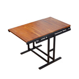 Facilehome Mahogany Convertible Table,Multipurpose Storage Shelf,Convertible Shelf Table for Small Spaces