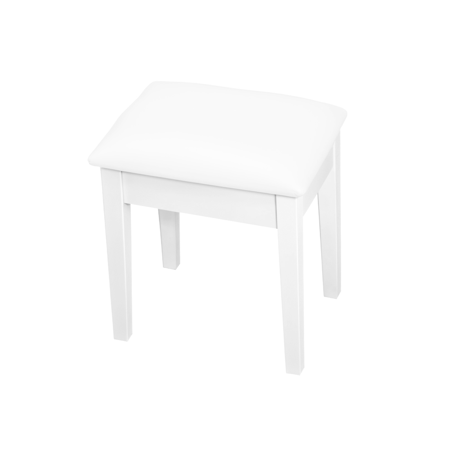 Facilehome Vanity Stool Makeup Bench Dressing Stool with Cushion and Solid Legs,White