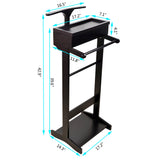 Facilehome Black Valet Stand for Man,Clothes Stand with Top Tray,Used in Entryway Office Living Room