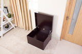 Wood Shoe Box Storage Containers,Two Shelves Shoe Storage Cabinet Slide Out with Lid and Drawer,Brown