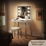 Large Makeup Vanity Table Desk with Drawers and Mirror Jewelry Armoire and LED Light