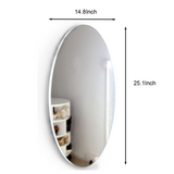 Oval Wall Mounted Mirror Dressing Mirror Frameless,Bedroom or Bathroom Mirror,Horizontal or Vertical