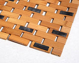 Non Slip Bamboo Bath Mat Anti Shower Safety Protection with Non Slip Gel