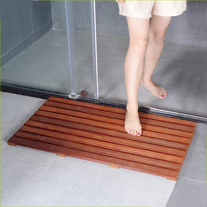 Facilehome Teak Bath Mat Non Slip Bath Mat SPA Mat Bathroom Door Mat (31.5 x 19 x 1.18)