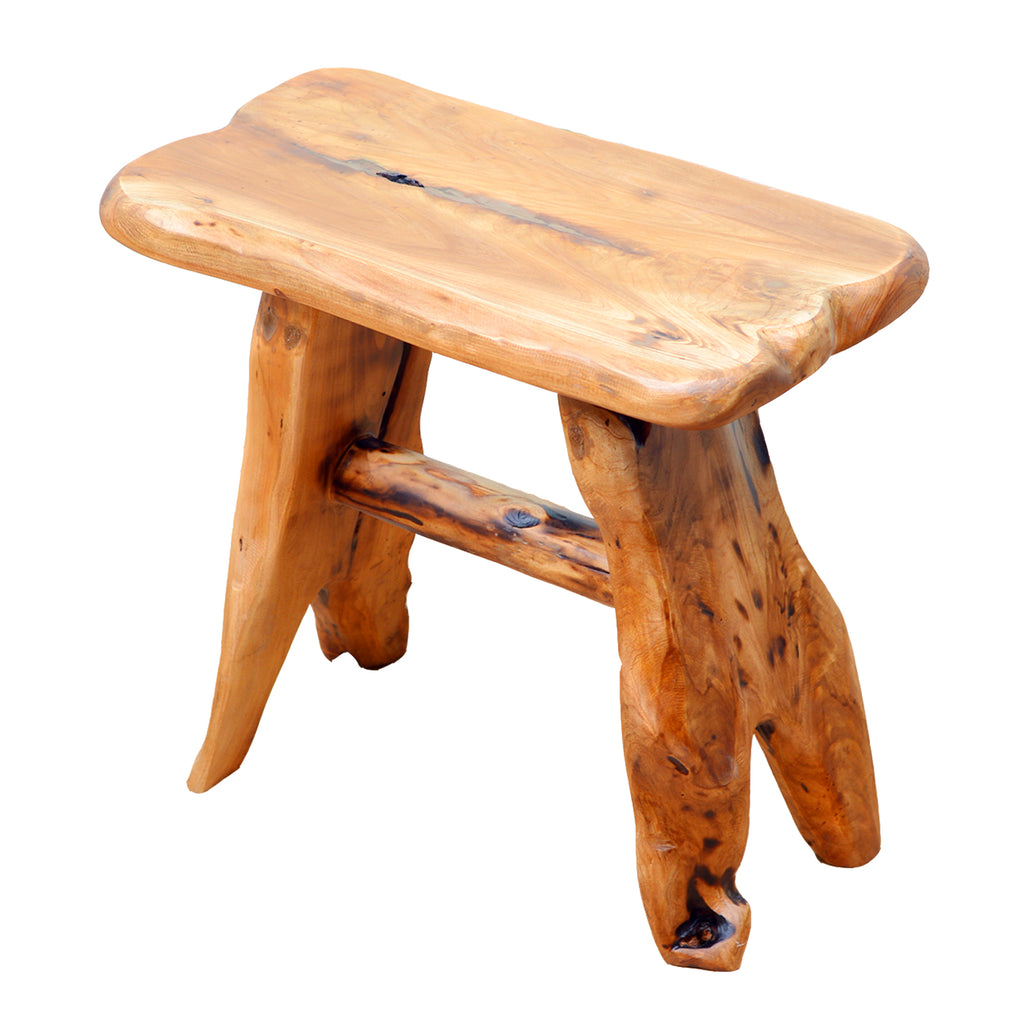 Facilehome Wooden Tree Stump Plant Stand Stool Side Table,Small Natura