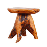 Facilehome Tree Stump Side Table Natural Edge Cedar Real Wood End Table,Small Wooden Mushroom Stool, Indoor/Outdoor